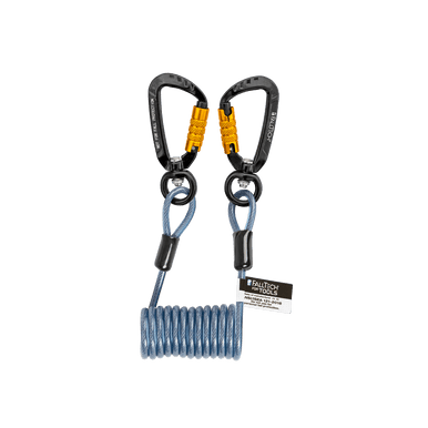 Premium Tool Tether, 2 lbs, Stretch-coil with Dual Swivel Alum Carabiners, 10", 5/pk