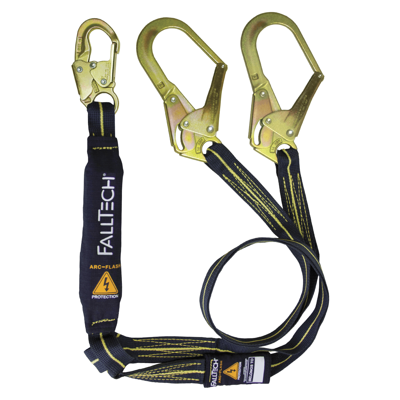 6' Arc Flash Energy Absorbing Lanyard, Double-leg with Steel Connectors