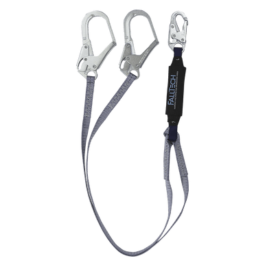 6' ViewPack® Tie-back Energy Absorbing Lanyard, Double-leg with Steel Connectors