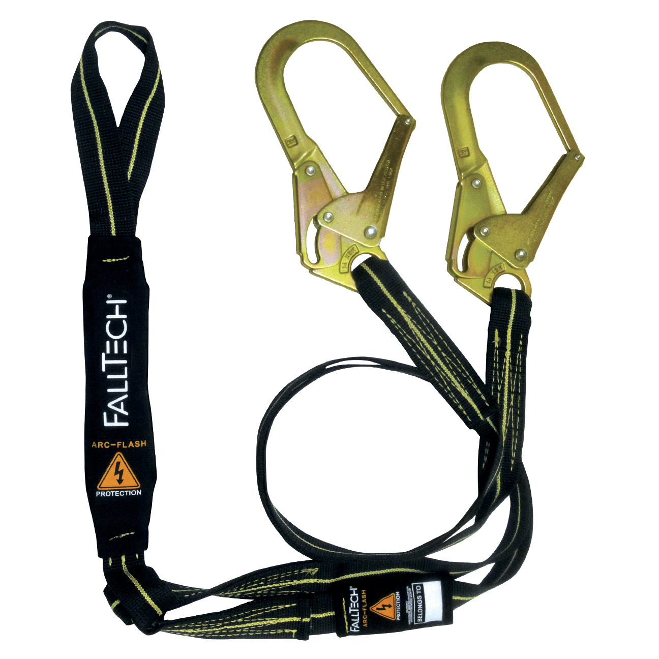 6' Arc Flash Energy Absorbing Lanyard, Double-leg with Choke-loop with Steel Rebar Hooks