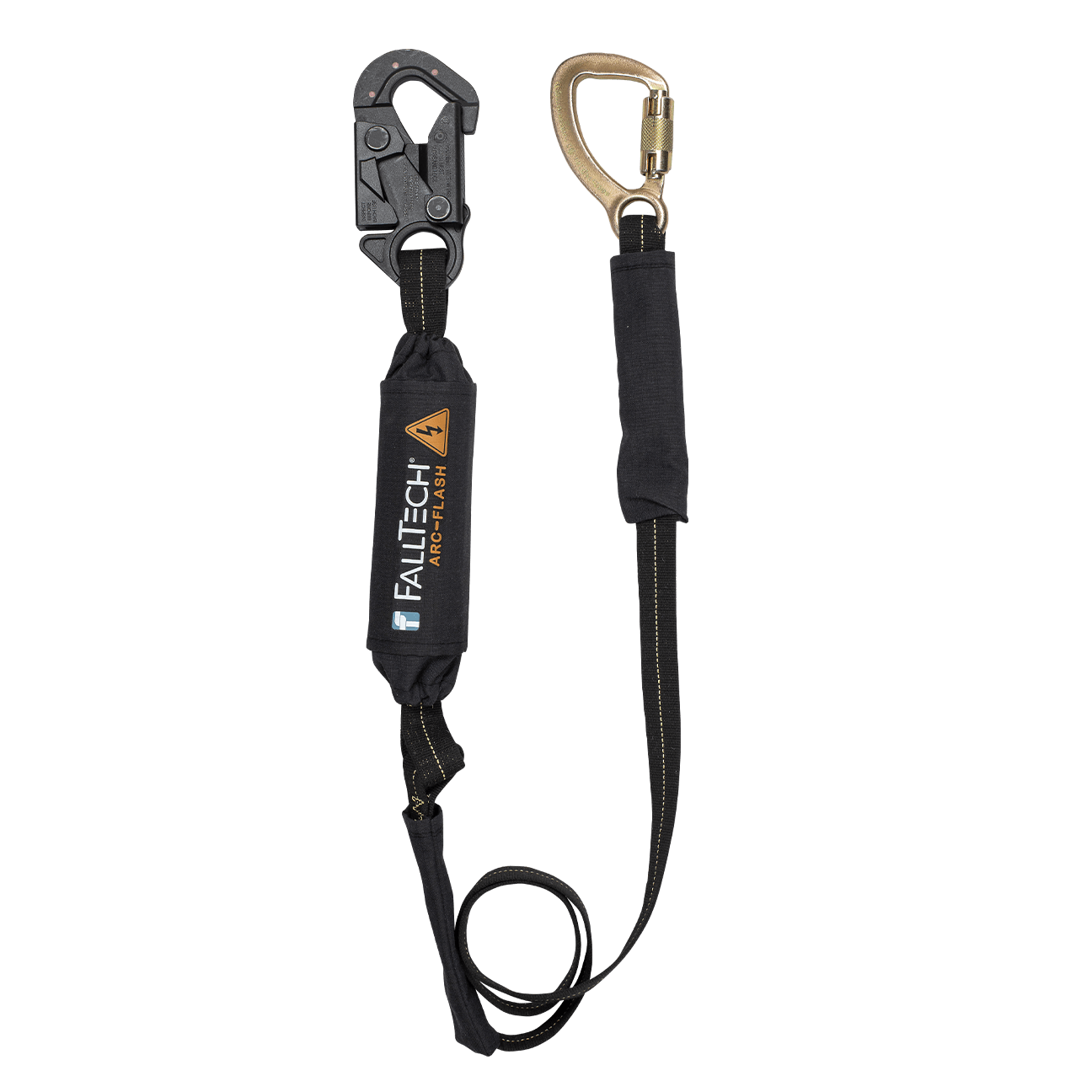 6' Arc Flash Energy Absorbing Lanyard, Single-leg with Dielectric Snap Hook and Steel 5k Carabiner