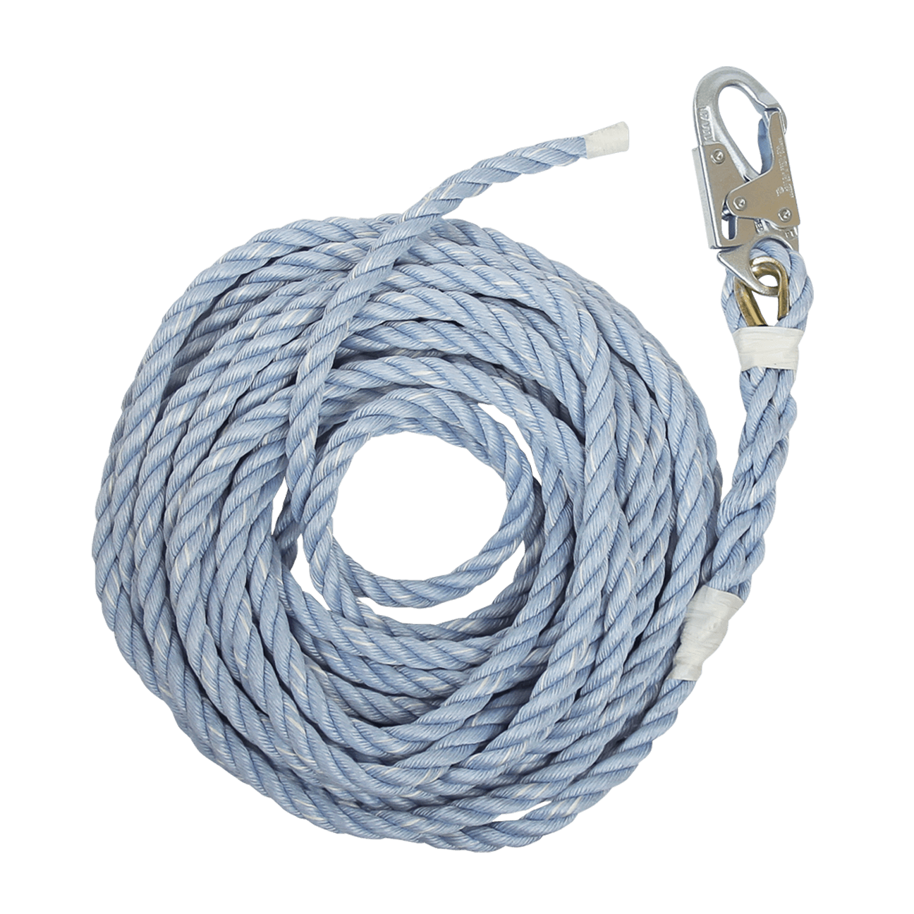 50' Construction-Grade Vertical Lifeline with Taped End