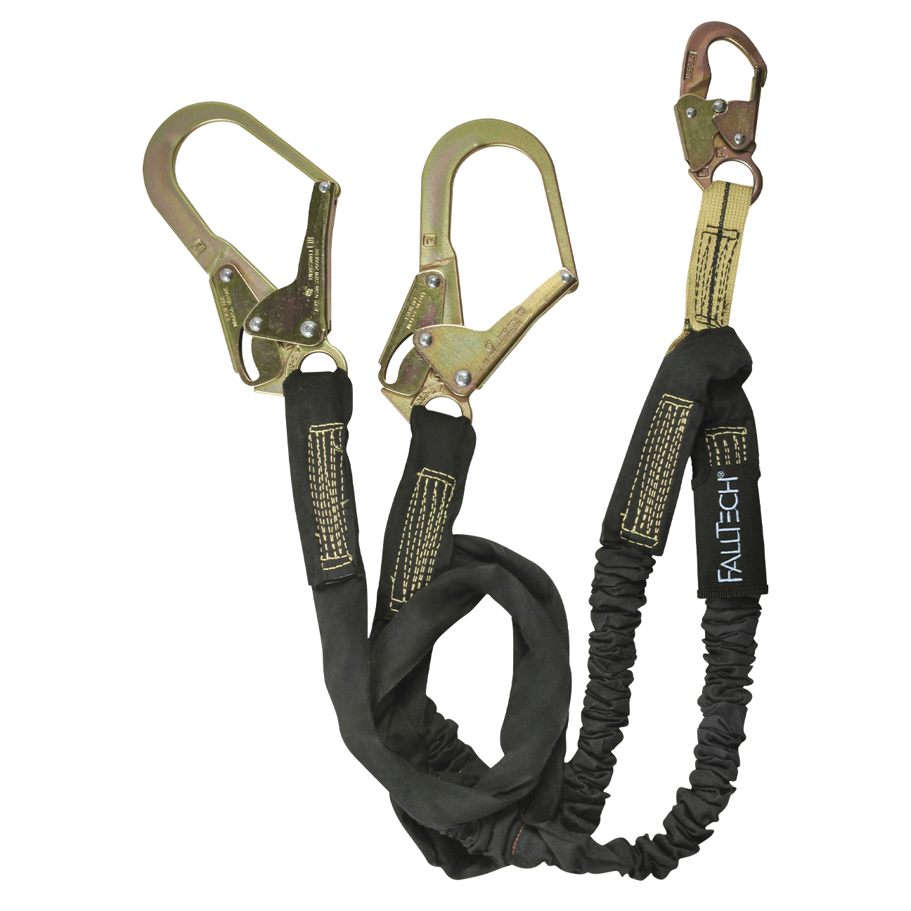 6' WeldTech® Nomex® Energy Absorbing Lanyard, Double-leg with Steel Rebar Hooks