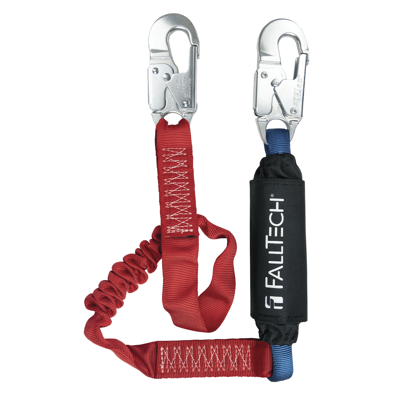 6' Ironman® 12' free fall Elasticated Energy Absorbing Lanyard, Single-leg with Aluminum Snap Hooks