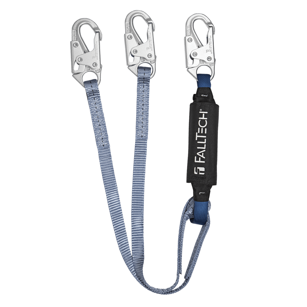 4' ViewPack® Energy Absorbing Lanyard, Double-leg with Steel Snap Hooks