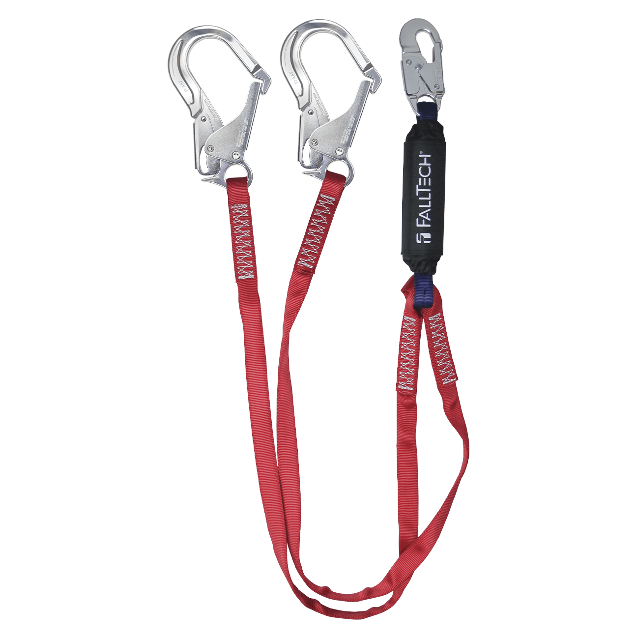 6' Ironman® 12' free fall Energy Absorbing Lanyard, Double-leg with Aluminum Connectors