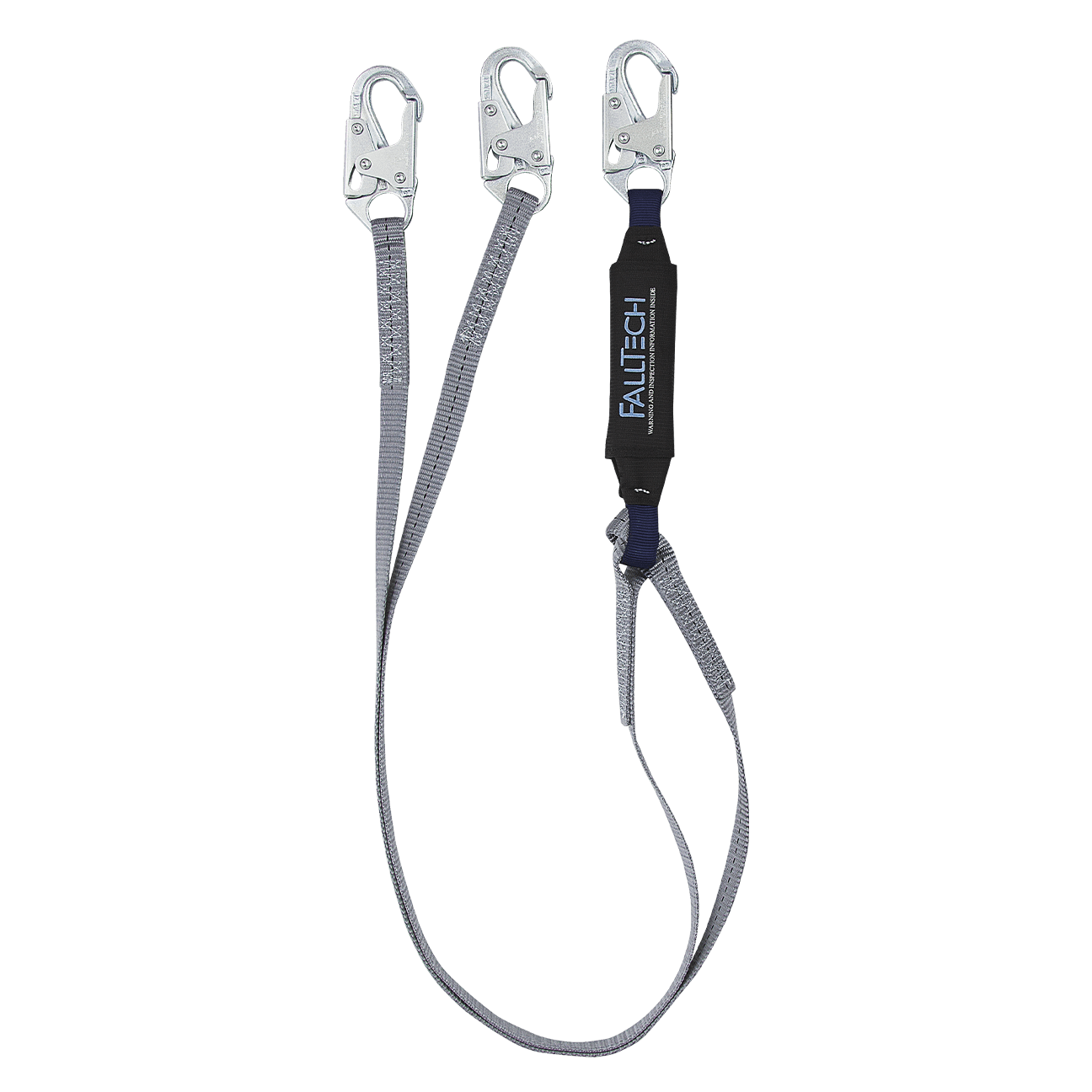 6' ViewPack® Energy Absorbing Lanyard, Double-leg with Steel Snap Hooks