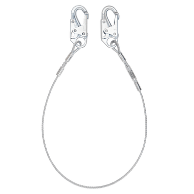 10' Restraint Lanyard; Coated Cable with Snap Hooks