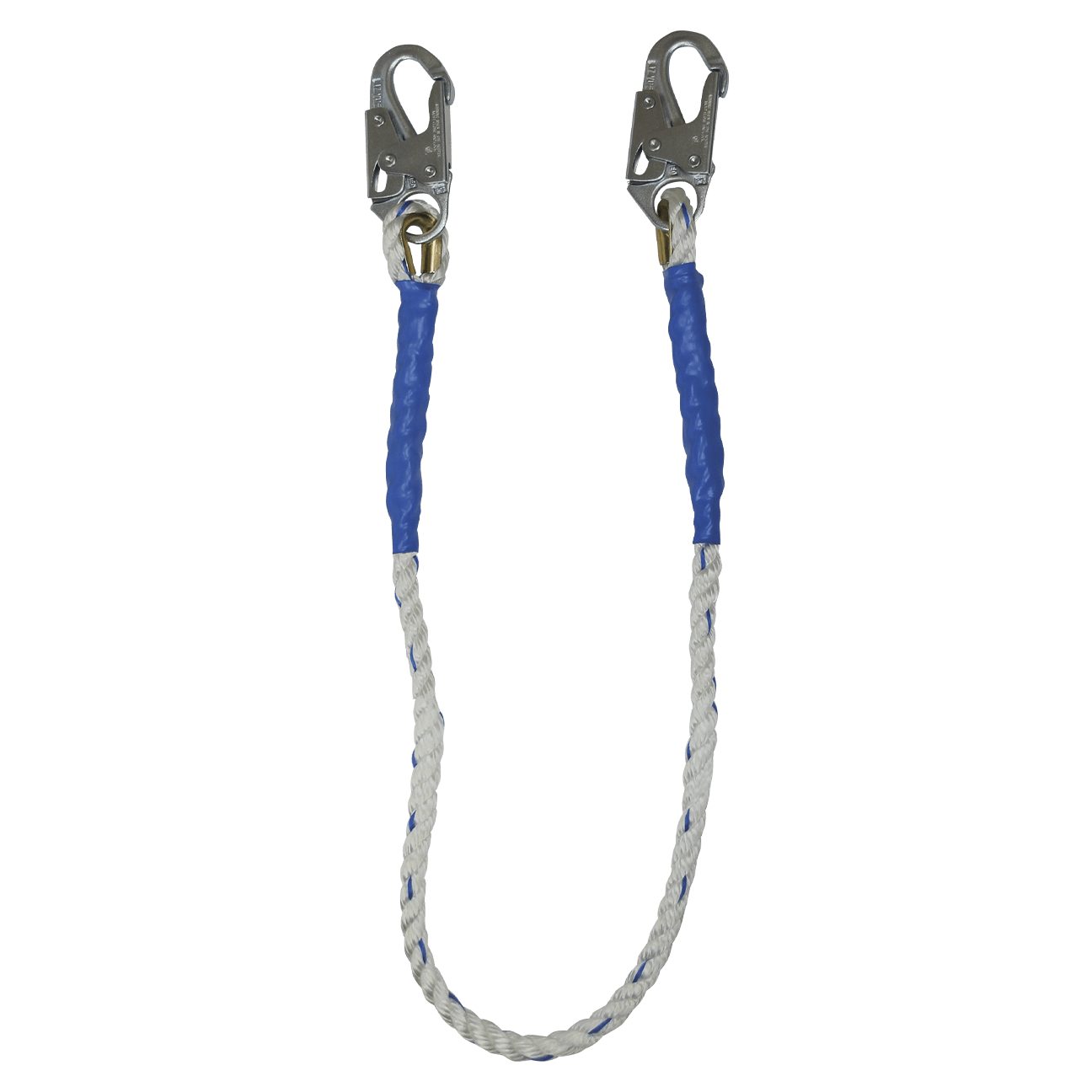 4' Rope Restraint Lanyard, Fixed-length with Steel Snap Hooks
