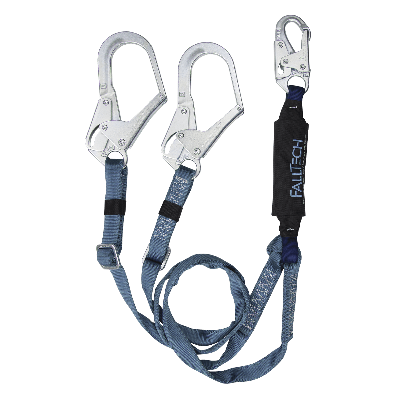 6' ViewPack® Adjustable Energy Absorbing Lanyard, Double-leg with Steel Connectors