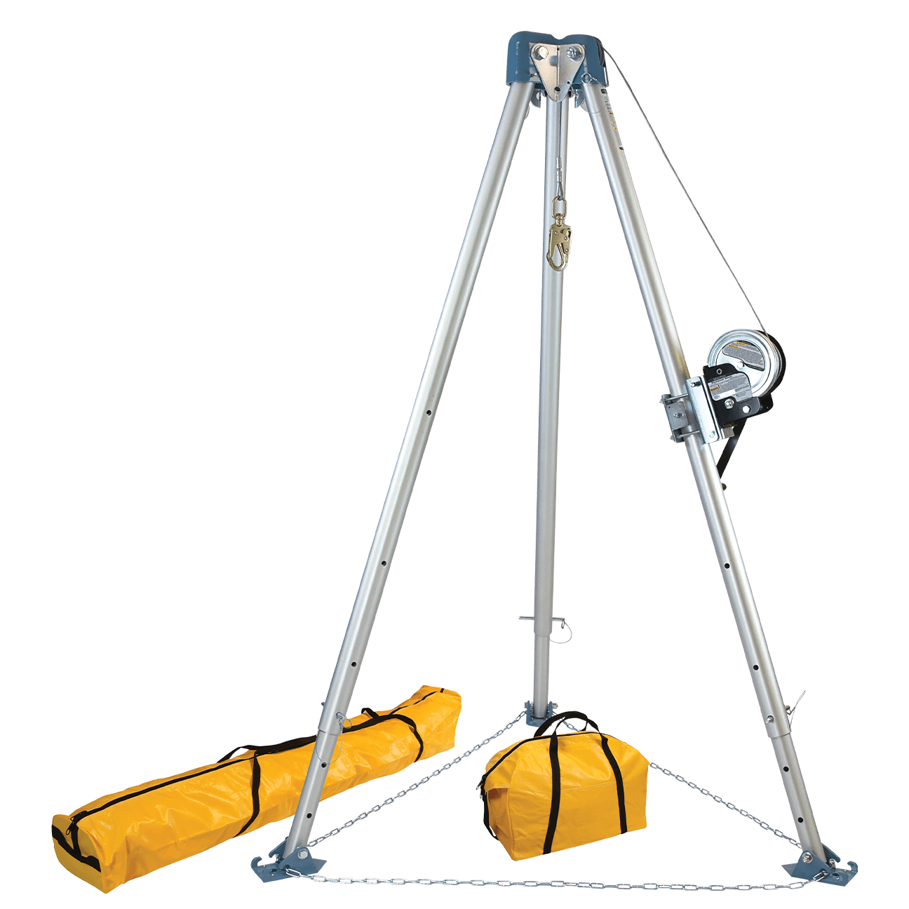 11' Confined Space Tripod System with 60' Stainless Steel Personnel Winch