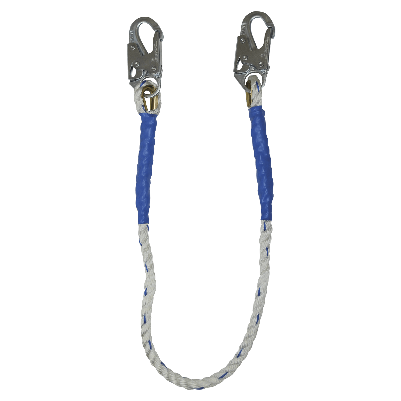 3' Rope Restraint Lanyard, Fixed-length with Steel Snap Hooks