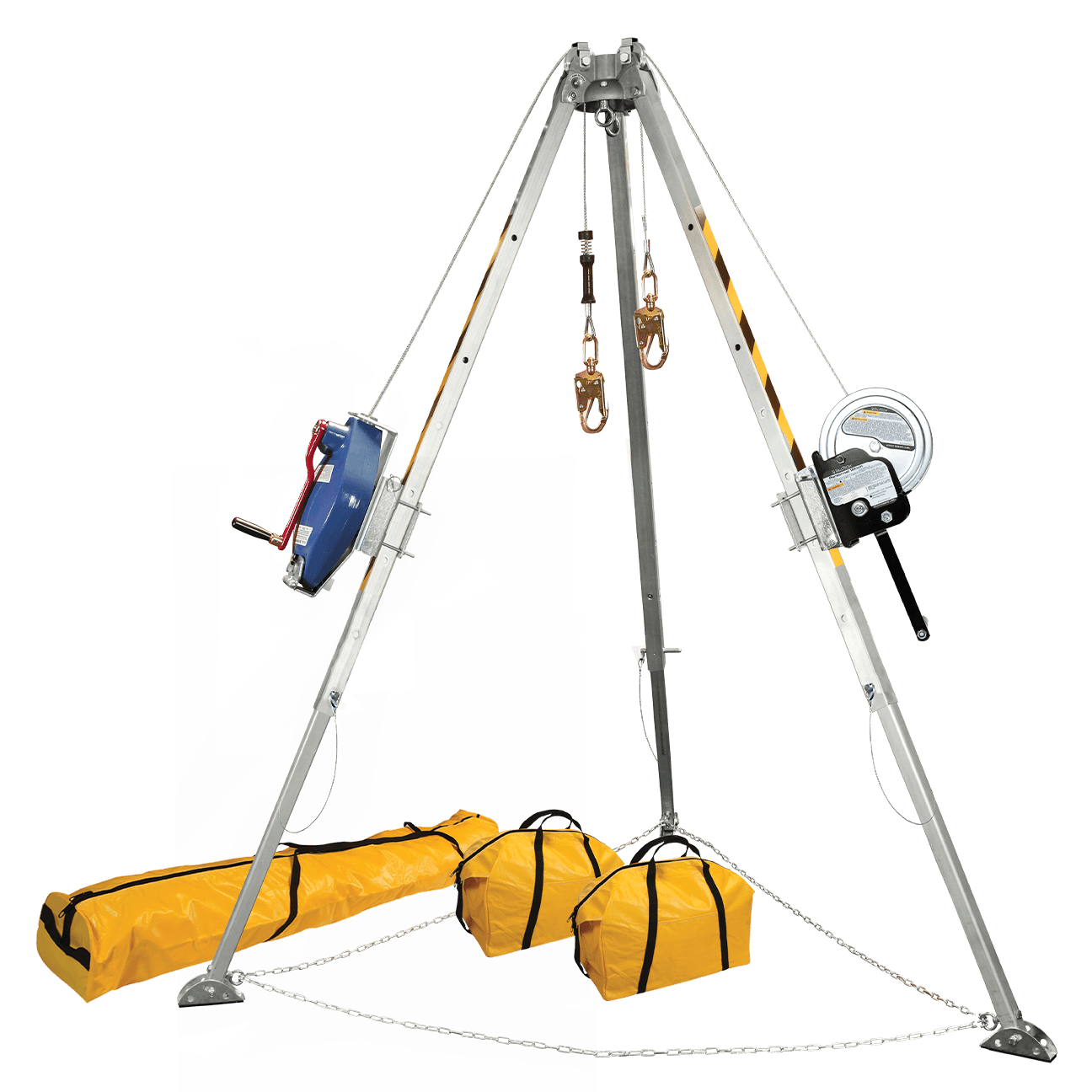 8' Confined Space Tripod System with 60' Stainless Steel SRL-R and Personnel Winch