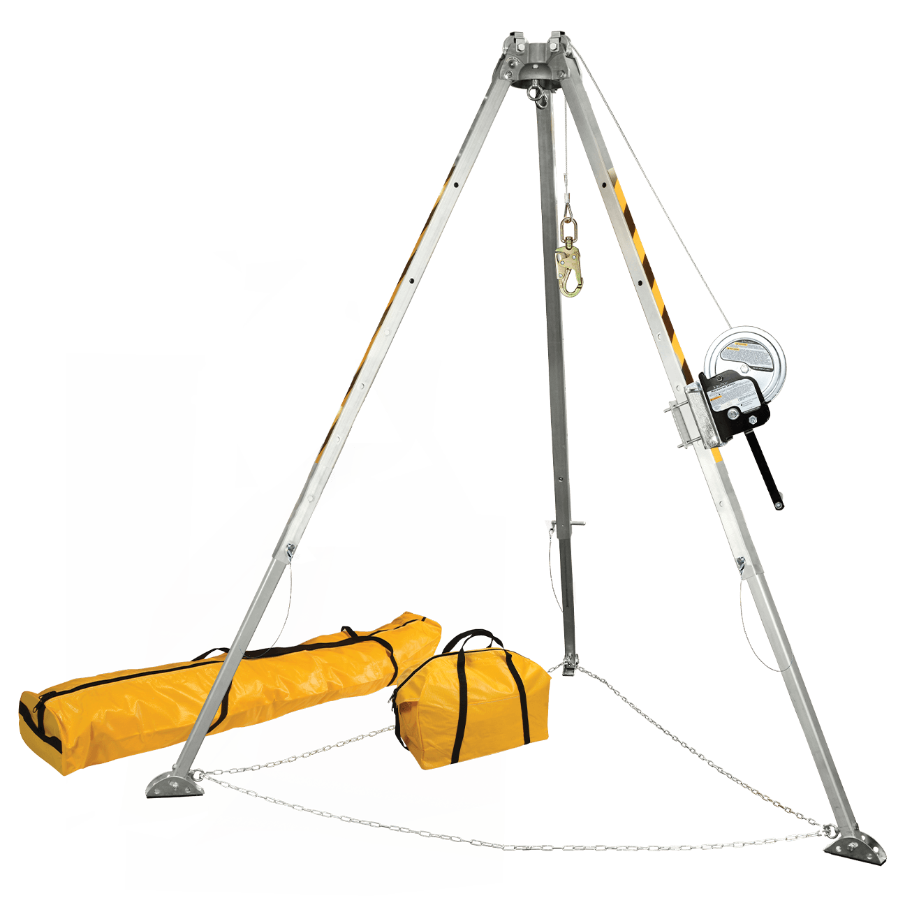 8' Confined Space Tripod System with 60' Galvanized Steel Personnel Winch