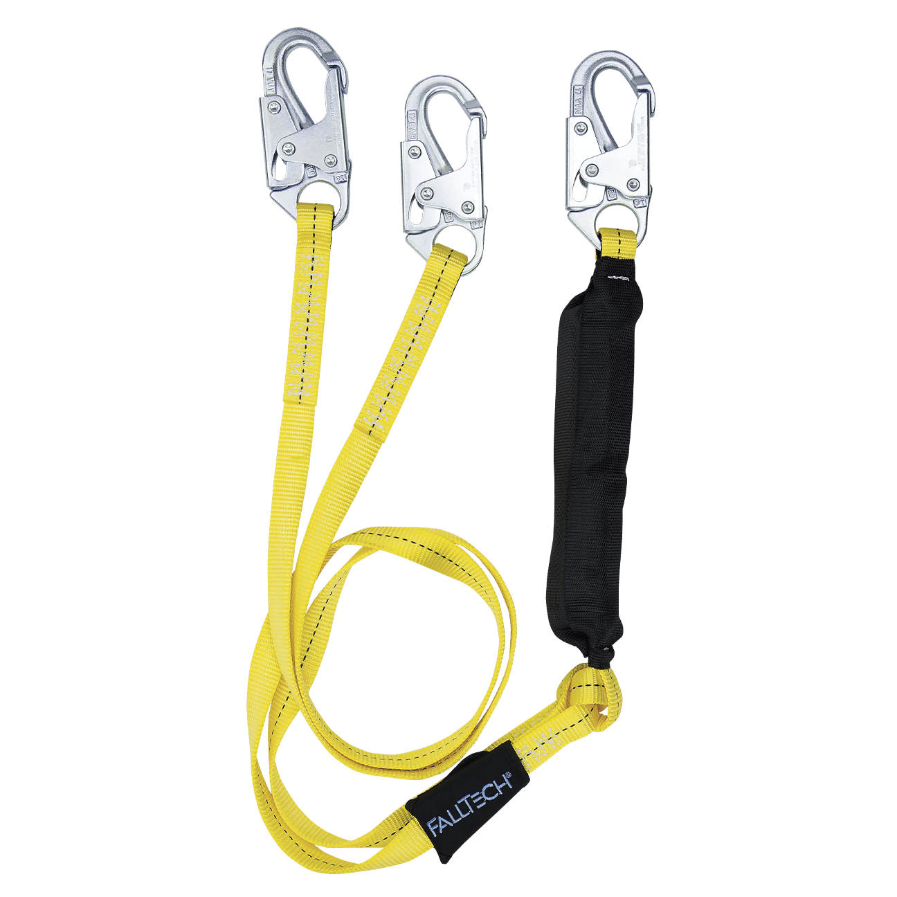 6' Soft Pack FT Basic® Energy Absorbing Lanyard, Double-leg with Steel Snap Hooks